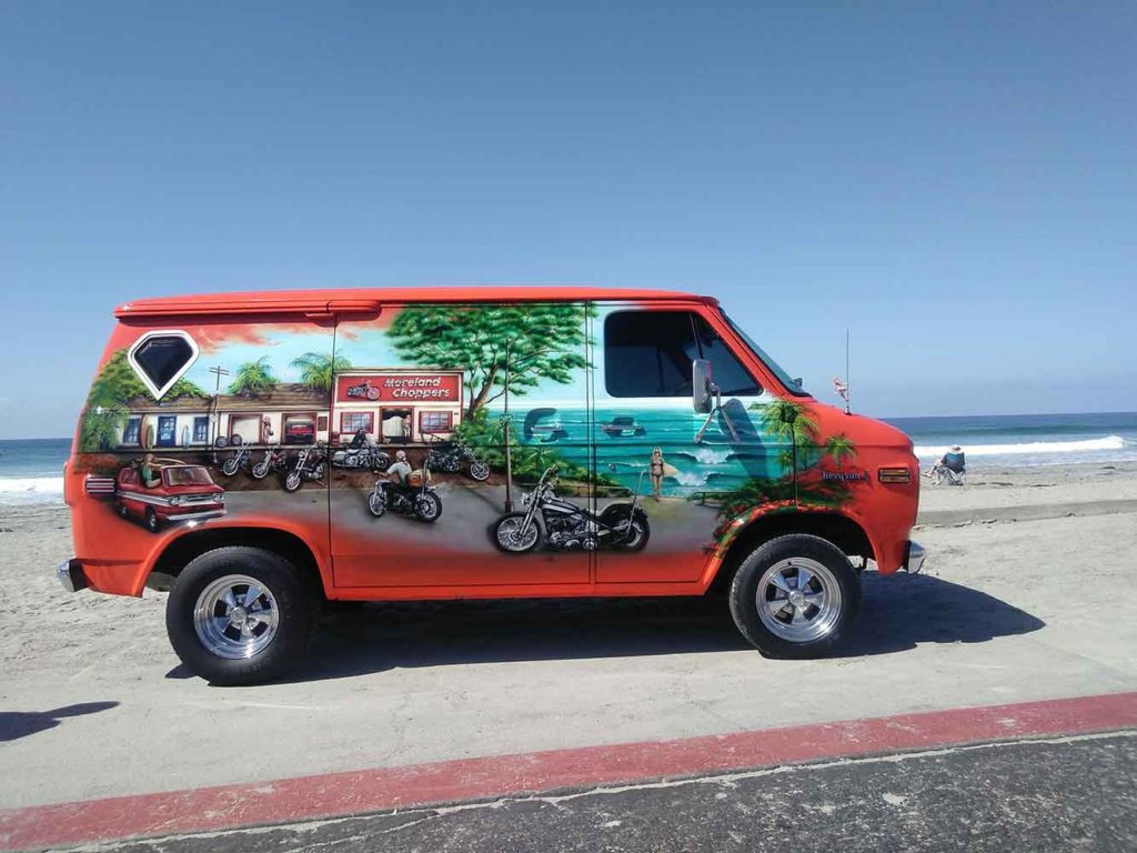 Airbrushed Art on Van by Ira Cosmos
